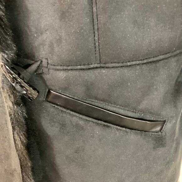 Faux leather fur moto jacket by Venus ladies plus size 16 black vegan suede coat - Picture 6 of 10